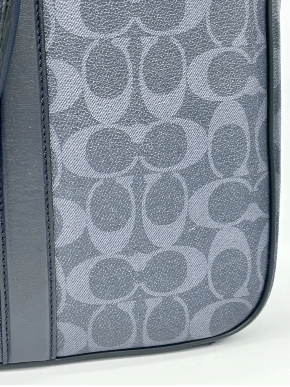 Coach Perry Slim Briefcase Laptop Bag Navy Blue Signature Coated Canvas F59057 - Picture 7 of 16